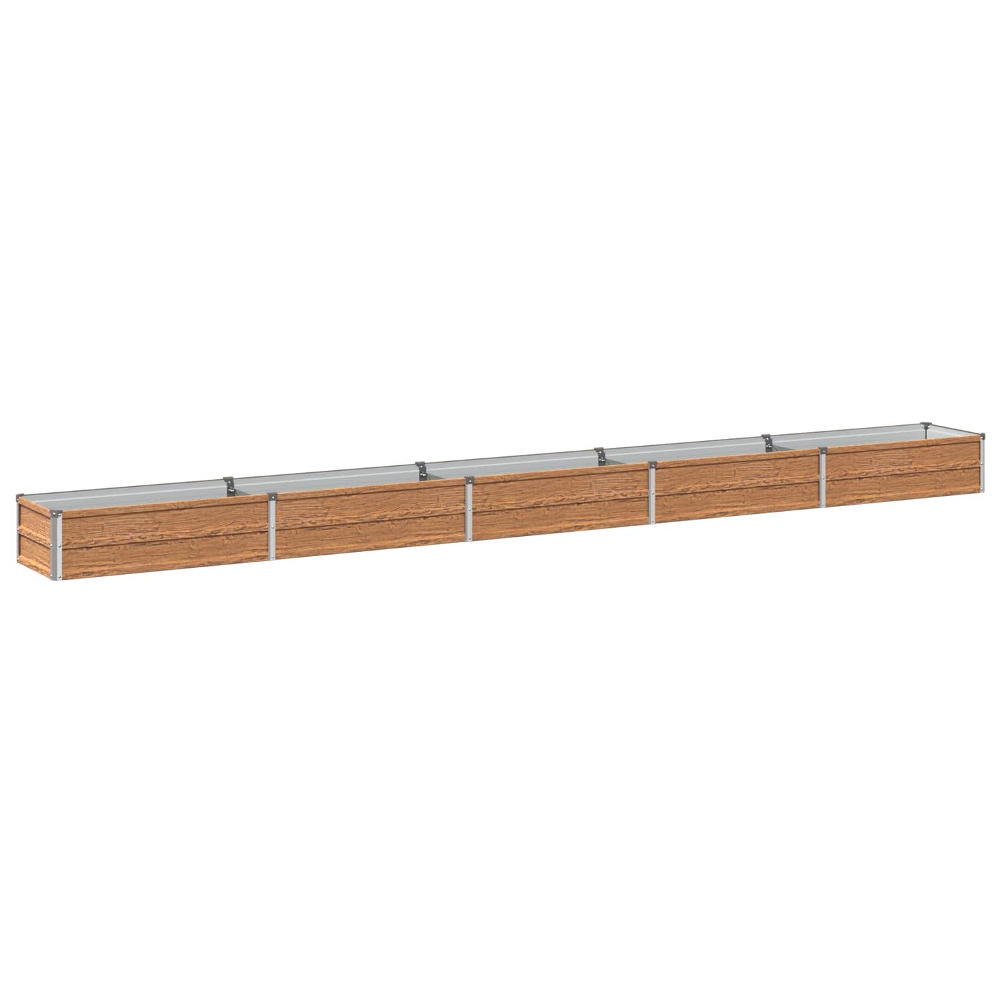 Raised Garden Bed Wood Brown 400 x 40 x 24 cm cold-rolled steel