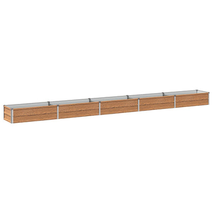 Raised Garden Bed Wood Brown 400 x 40 x 24 cm cold-rolled steel