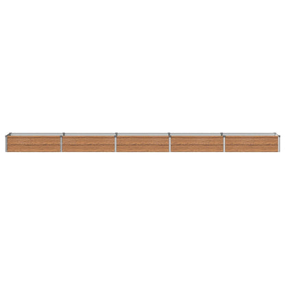 Raised Garden Bed Wood Brown 400 x 40 x 24 cm cold-rolled steel