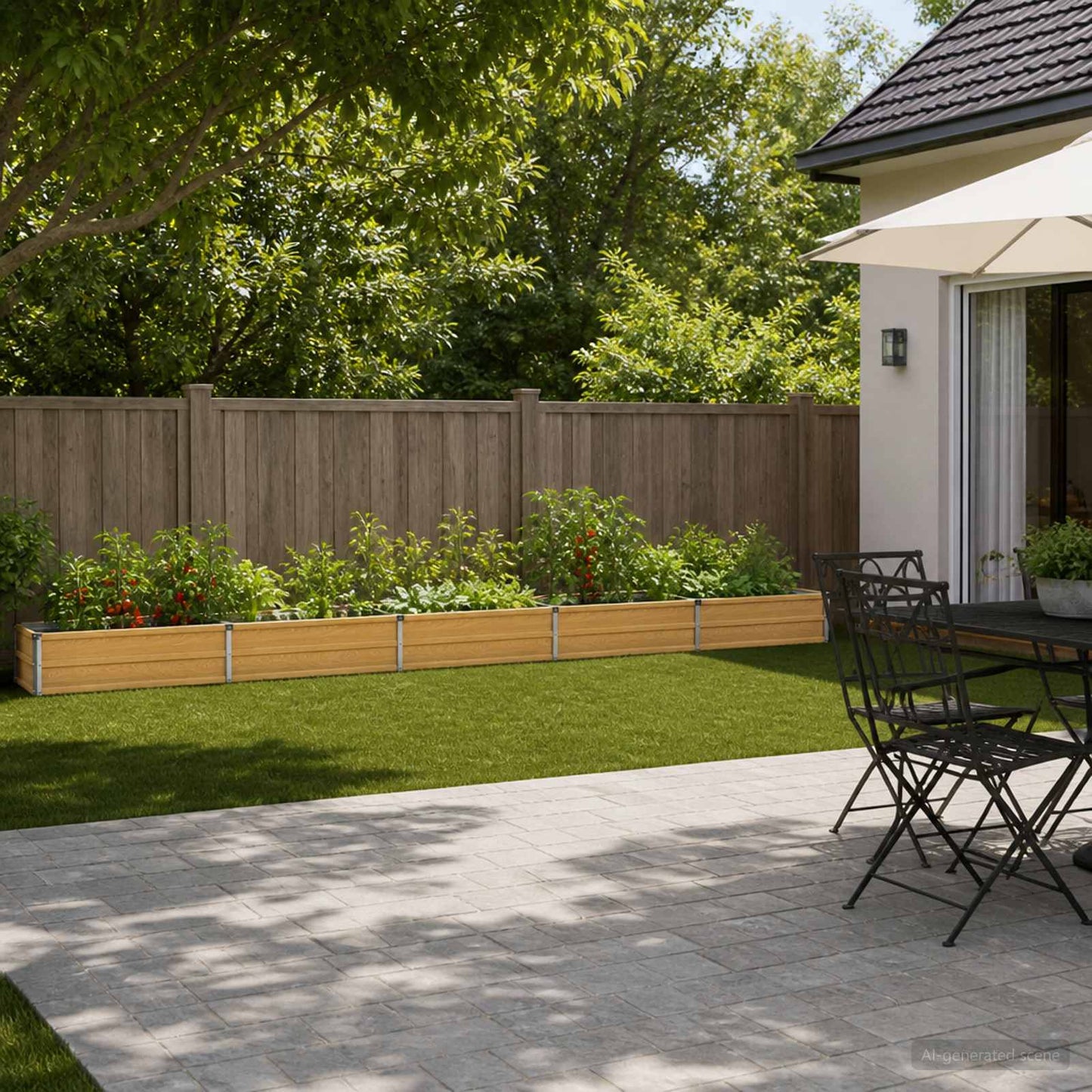 Raised Garden Bed Natural 400 x 40 x 24 cm cold-rolled steel