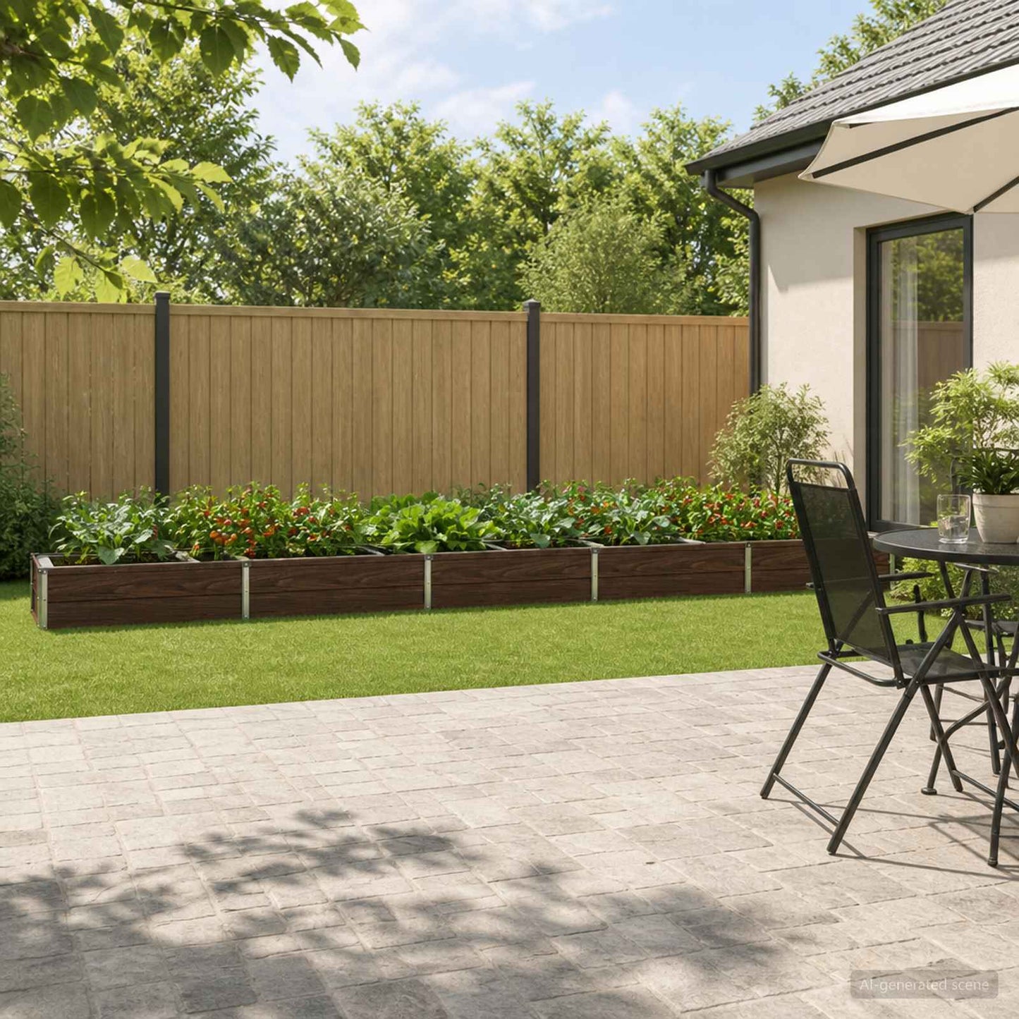 Raised Garden Bed Black 400 x 40 x 24 cm cold-rolled steel