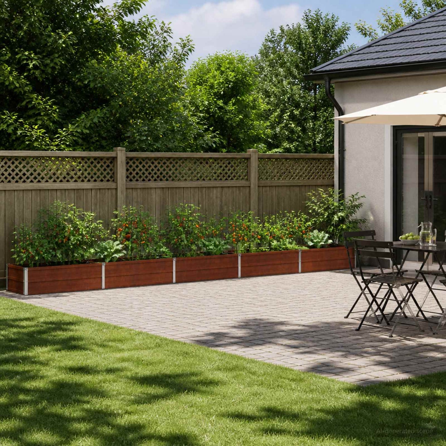 Raised Garden Bed Rusty 400 x 40 x 24 cm corton