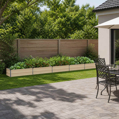 Raised Garden Bed Ivory 400 x 40 x 24 cm cold-rolled steel