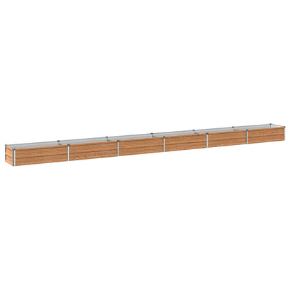 Raised Garden Bed Wood Brown 480 x 40 x 24 cm cold-rolled steel