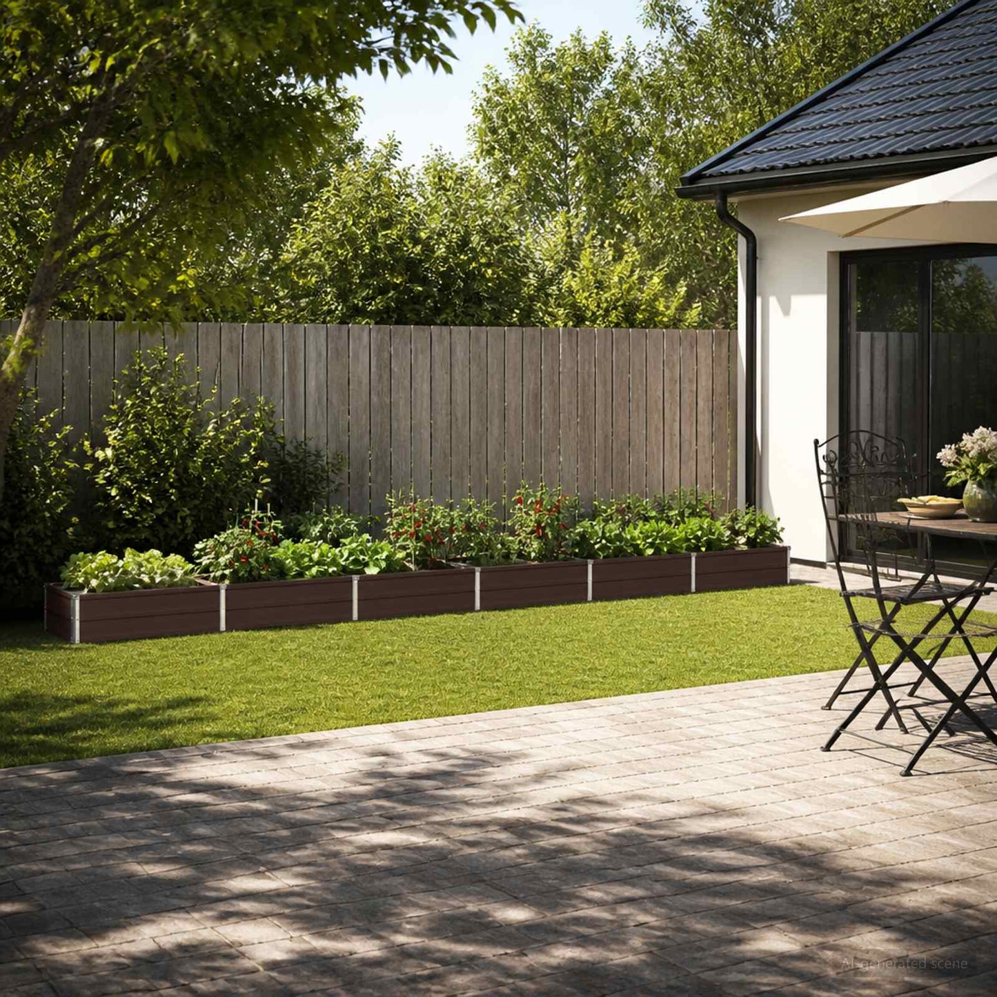 Raised Garden Bed Brown 480 x 40 x 24 cm cold-rolled steel