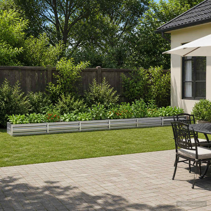 Raised Garden Bed Silver 480 x 40 x 24 cm galvanized