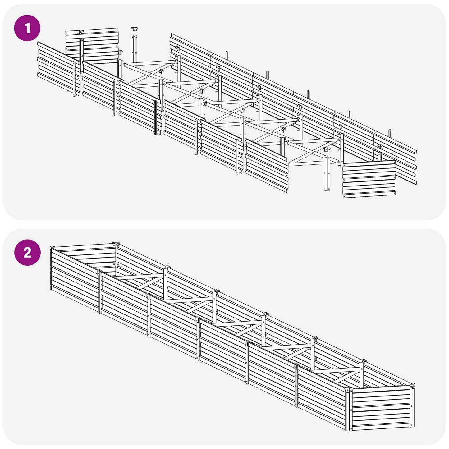 Raised Garden Bed Rusty 480 x 40 x 24 cm corton