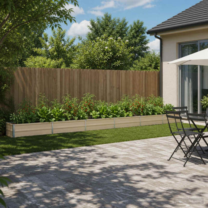 Raised Garden Bed Ivory 480 x 40 x 24 cm cold-rolled steel