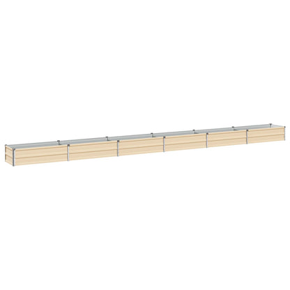 Raised Garden Bed Ivory 480 x 40 x 24 cm cold-rolled steel