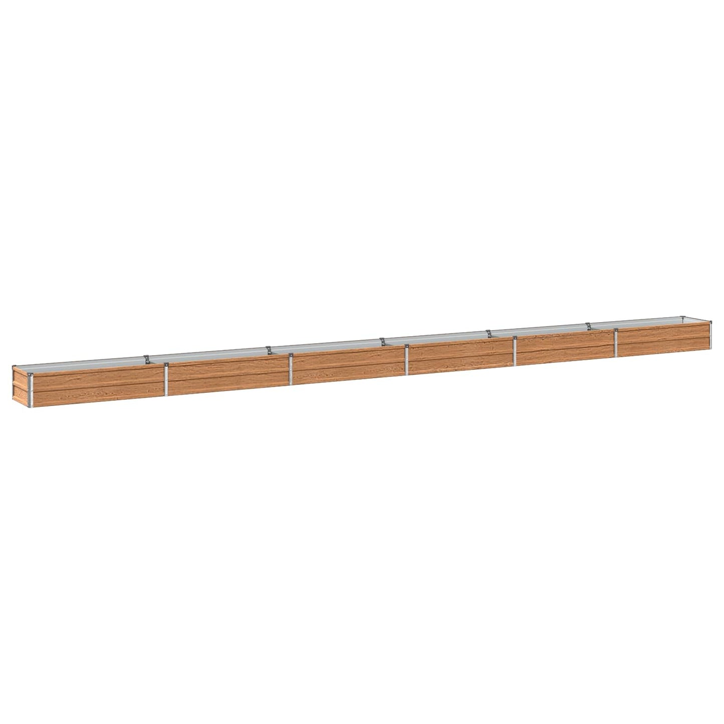 Raised Garden Bed Wood Brown 600 x 40 x 24 cm cold-rolled steel