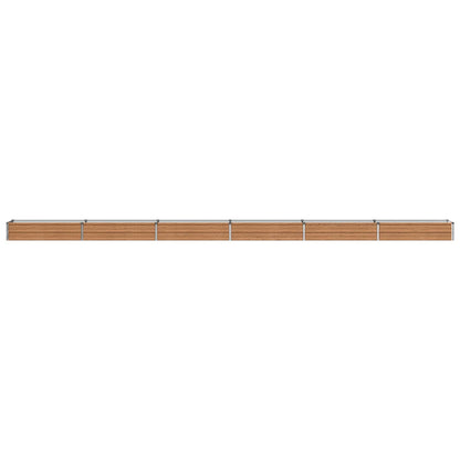 Raised Garden Bed Wood Brown 600 x 40 x 24 cm cold-rolled steel