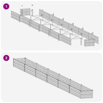 Raised Garden Bed Rusty 600 x 40 x 24 cm corton