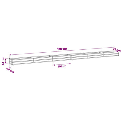 Raised Garden Bed Ivory 600 x 40 x 24 cm cold-rolled steel