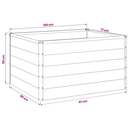 Raised Garden Bed Black 100 x 80 x 55 cm cold-rolled steel