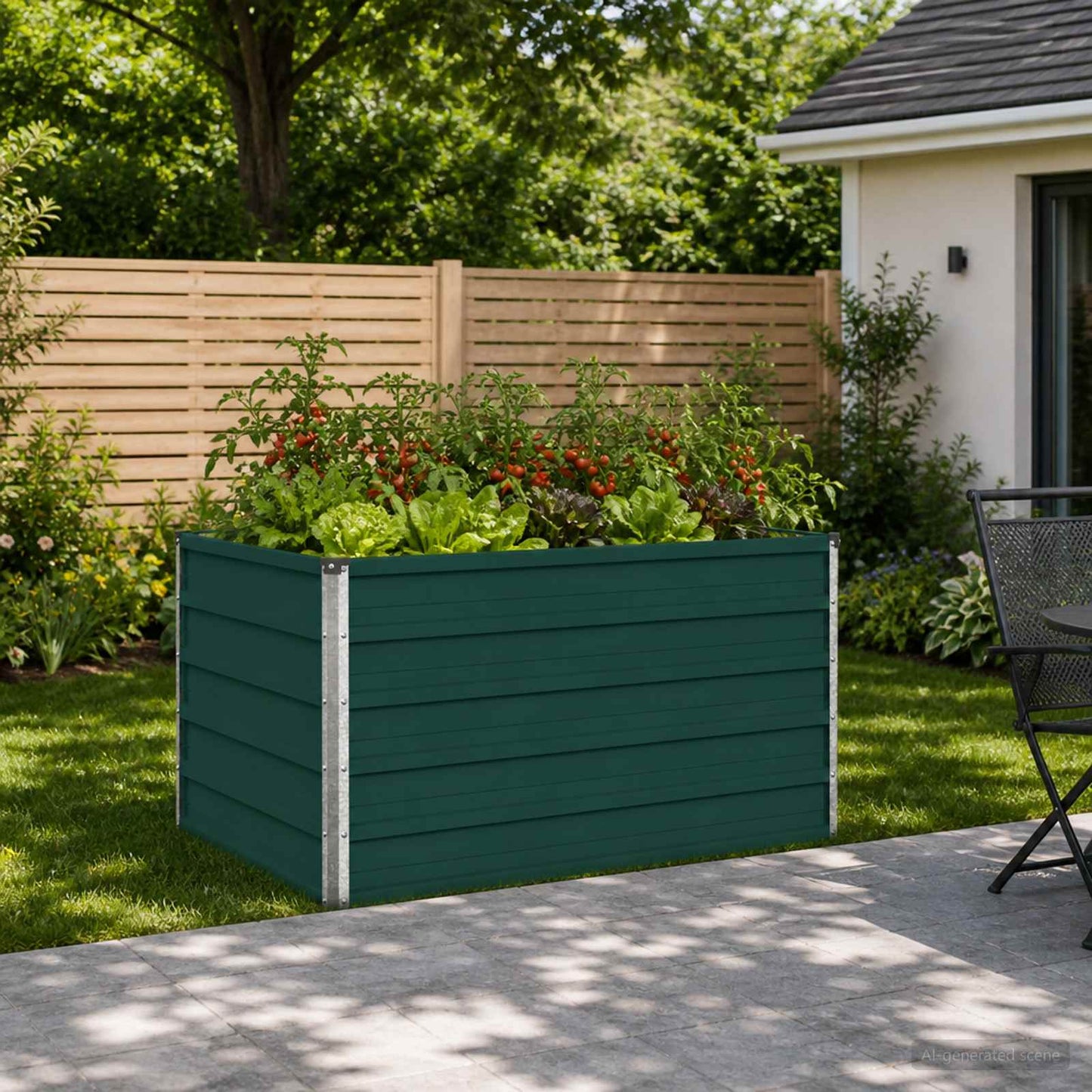 Raised Garden Bed Green 100 x 80 x 55 cm cold-rolled steeel