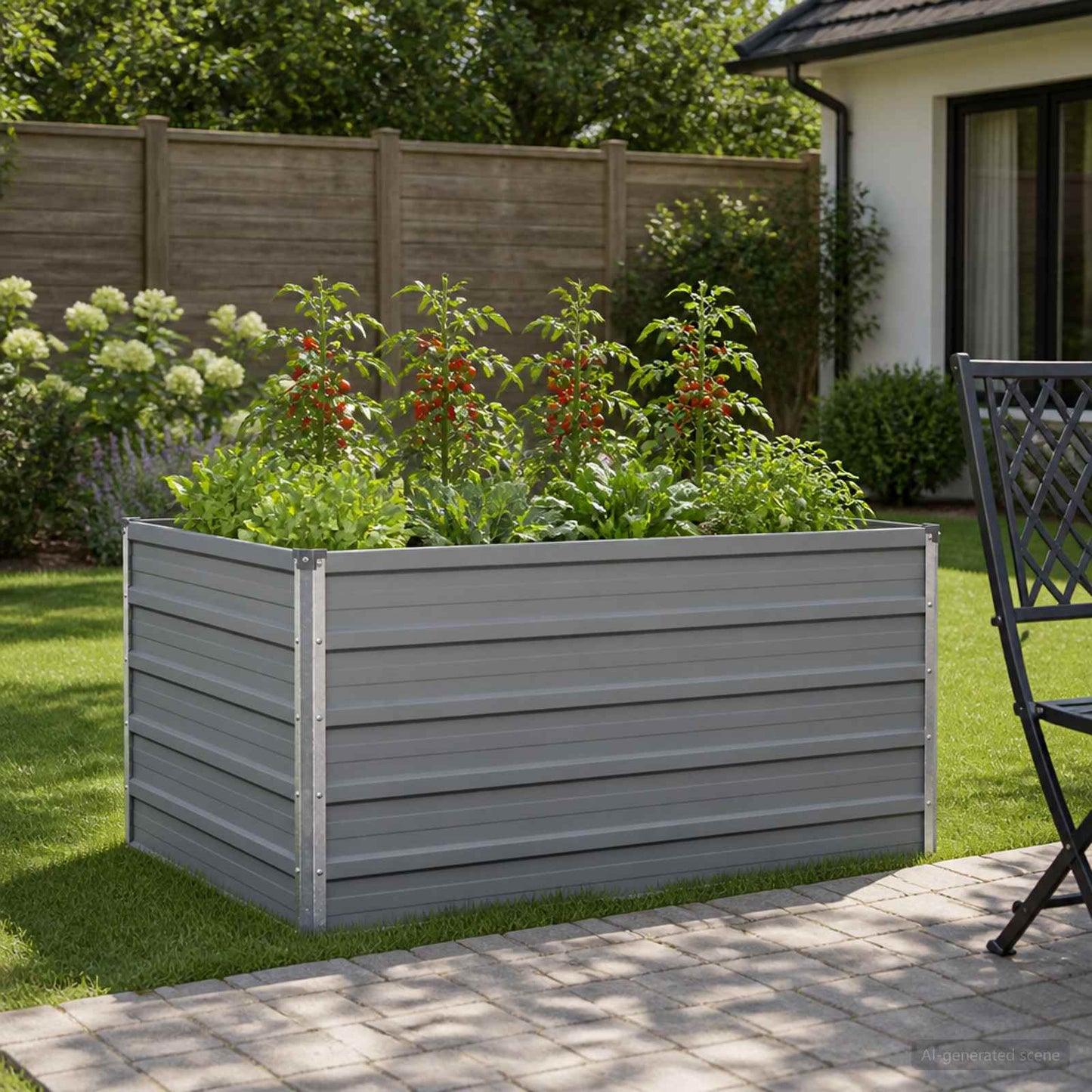 Raised Garden Bed Grey 100 x 80 x 55 cm cold-rolled steel