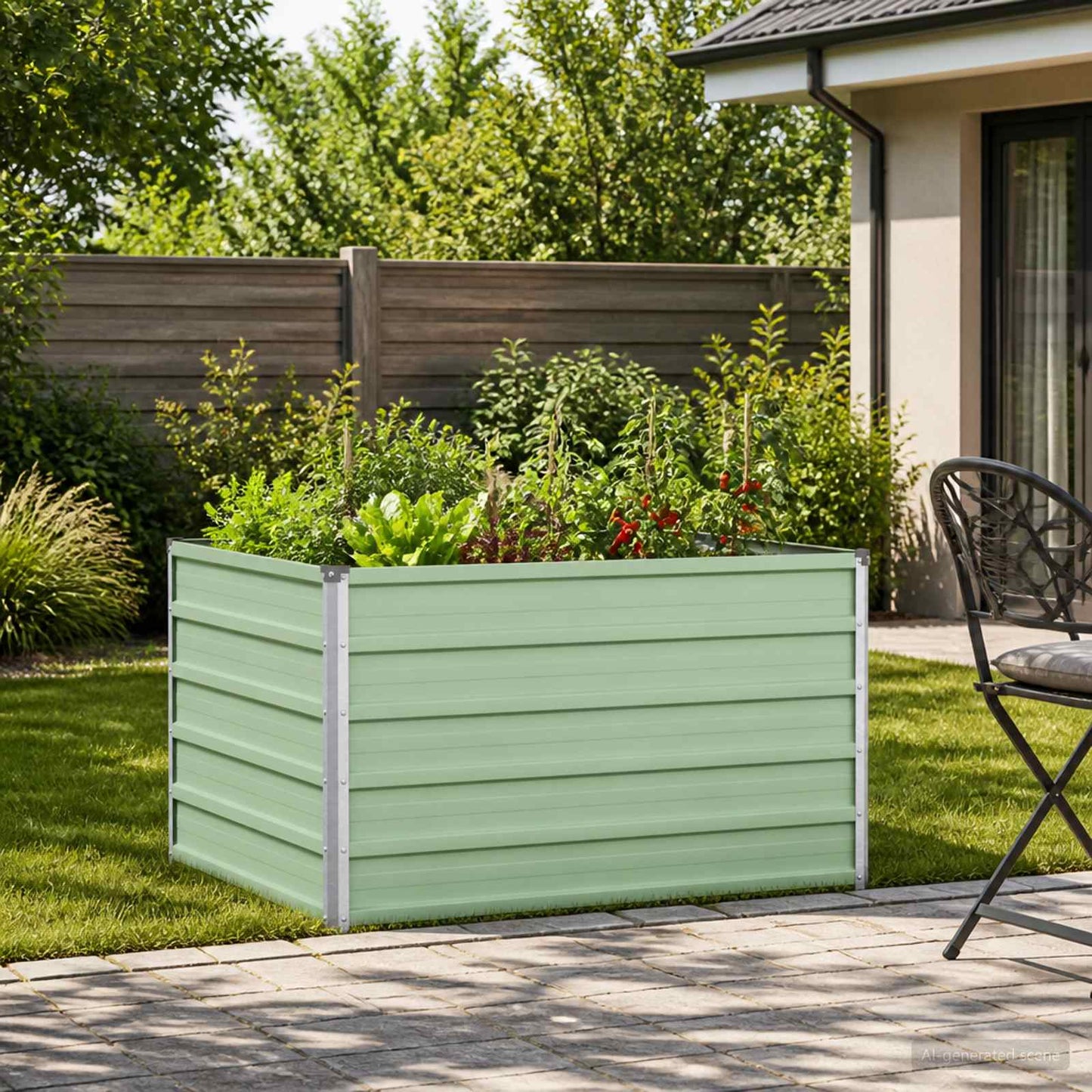 Raised Garden Bed Pastel Green 100 x 80 x 55 cm