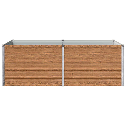 Raised Garden Bed Wood Brown 160 x 80 x 55 cm cold-rolled steel