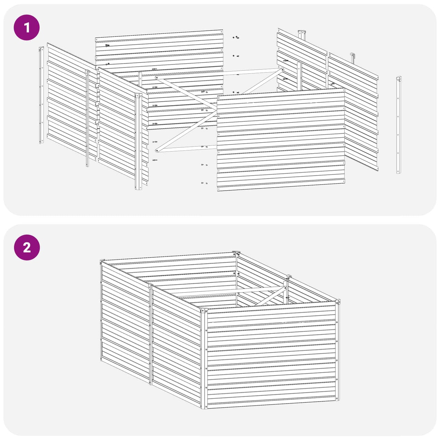 Raised Garden Bed Natural 160 x 80 x 55 cm cold-rolled steel