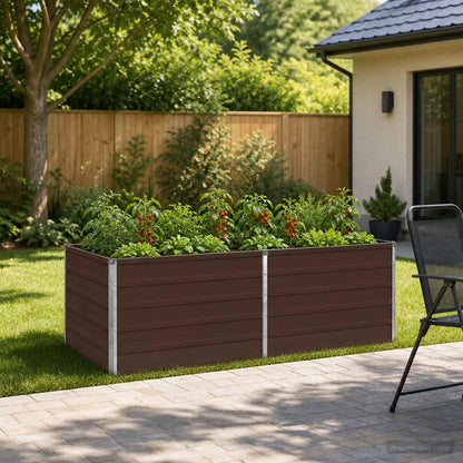 Raised Garden Bed Brown 160 x 80 x 55 cm cold-rolled steel