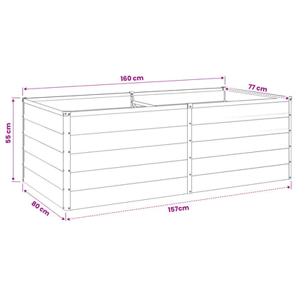 Raised Garden Bed Brown 160 x 80 x 55 cm cold-rolled steel