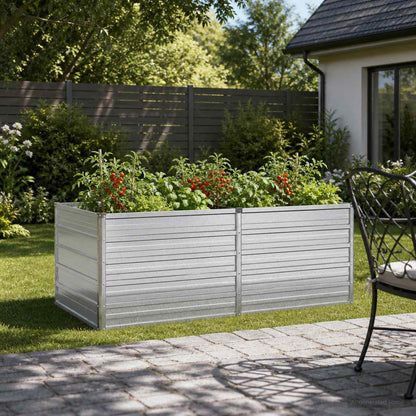 Raised Garden Bed Silver 160 x 80 x 55 cm galvanized