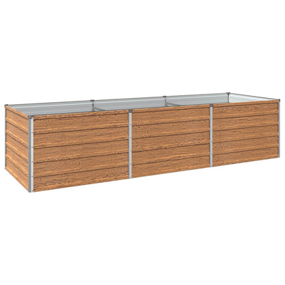Raised Garden Bed Wood Brown 240 x 80 x 55 cm cold-rolled steel