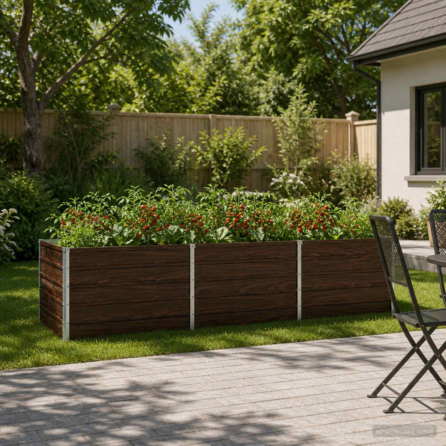 Raised Garden Bed Black 240 x 80 x 55 cm cold-rolled steel