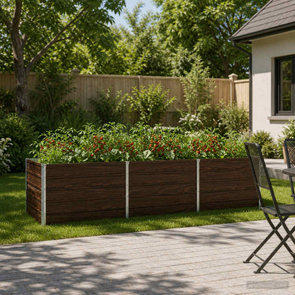 Raised Garden Bed Black 240 x 80 x 55 cm cold-rolled steel