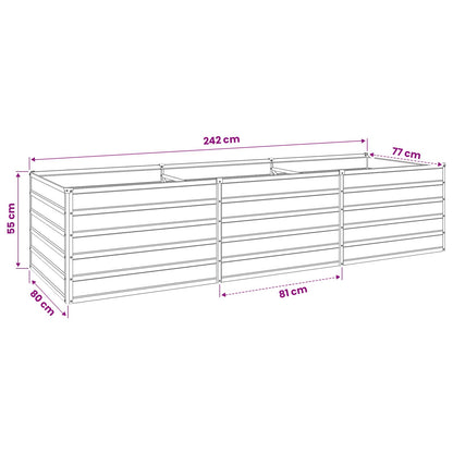Raised Garden Bed Black 240 x 80 x 55 cm cold-rolled steel