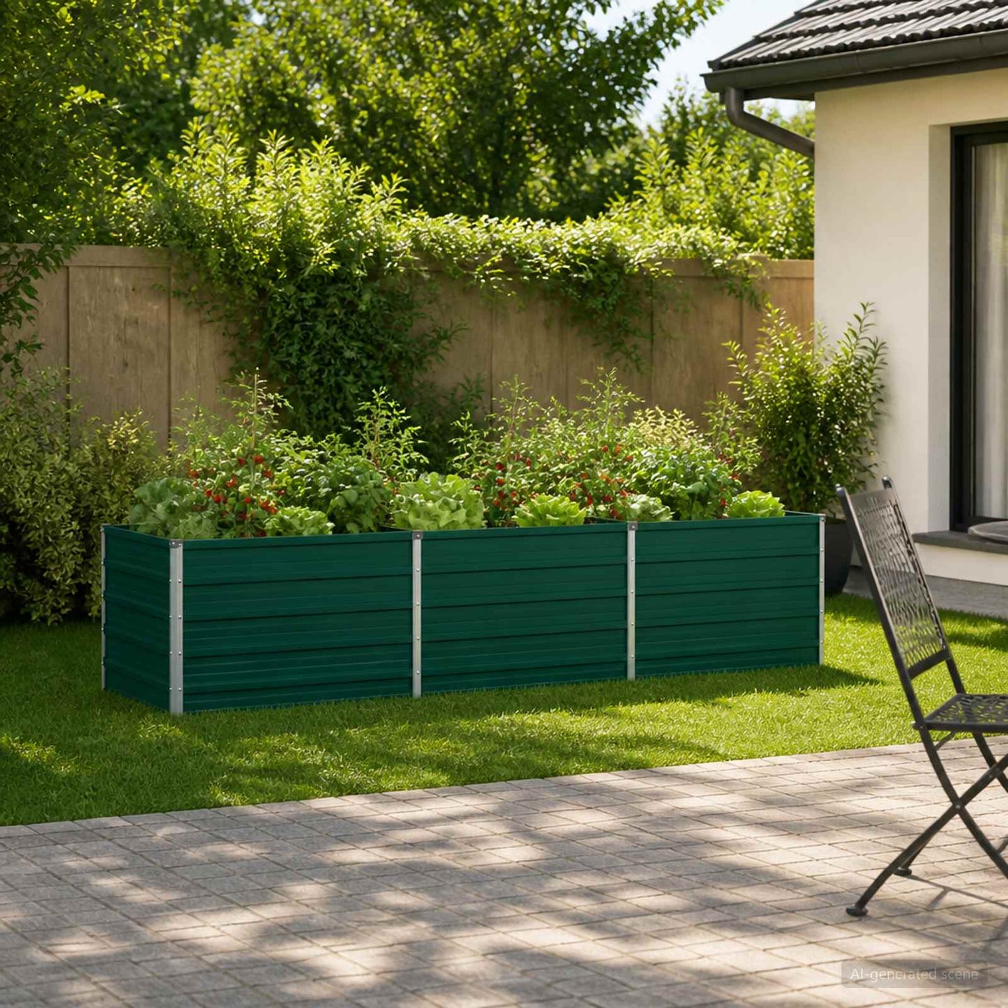 Raised Garden Bed Green 240 x 80 x 55 cm cold-rolled steeel