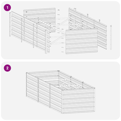 Raised Garden Bed Grey 240 x 80 x 55 cm cold-rolled steel