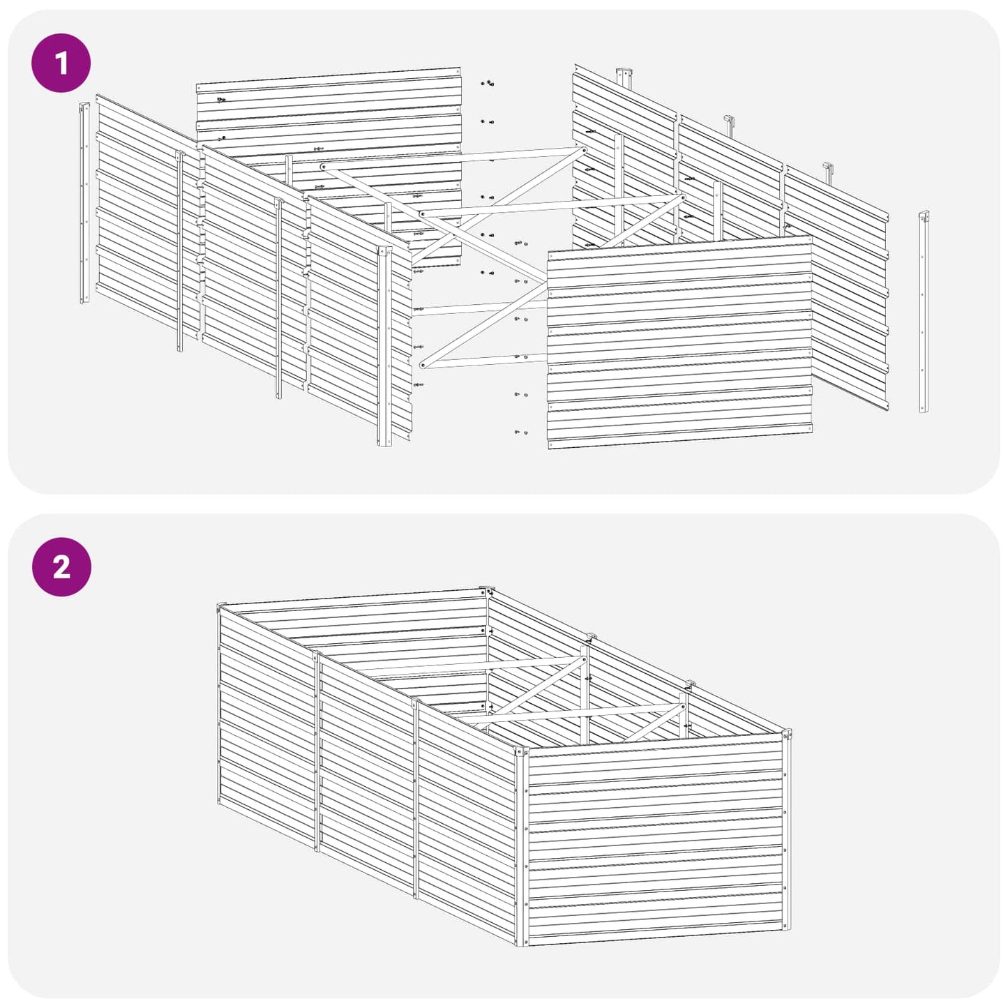 Raised Garden Bed Rusty 240 x 80 x 55 cm corton