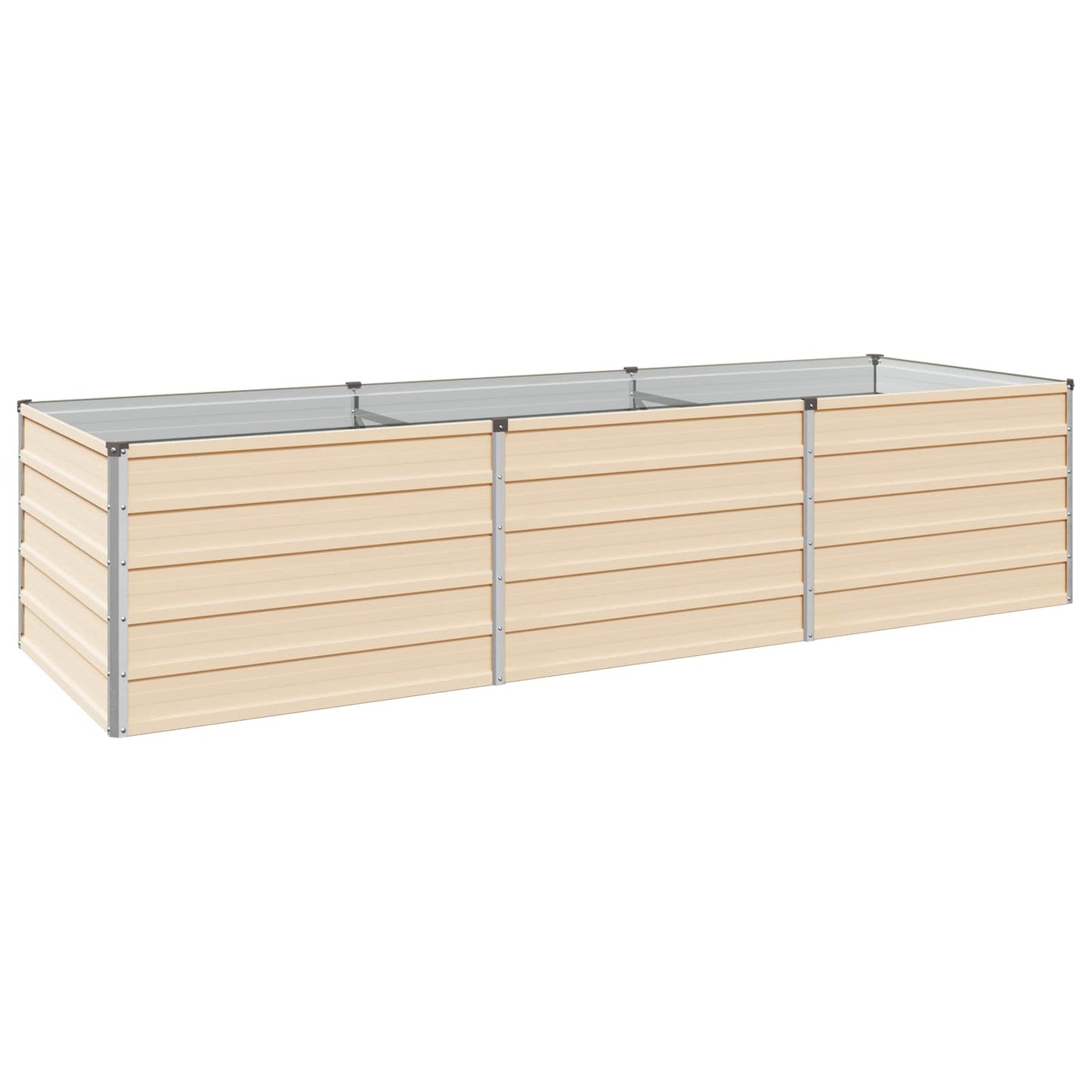 Raised Garden Bed Ivory 240 x 80 x 55 cm cold-rolled steel