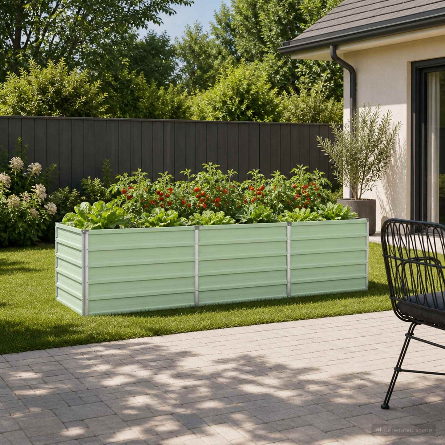 Raised Garden Bed Pastel Green 240 x 80 x 55 cm