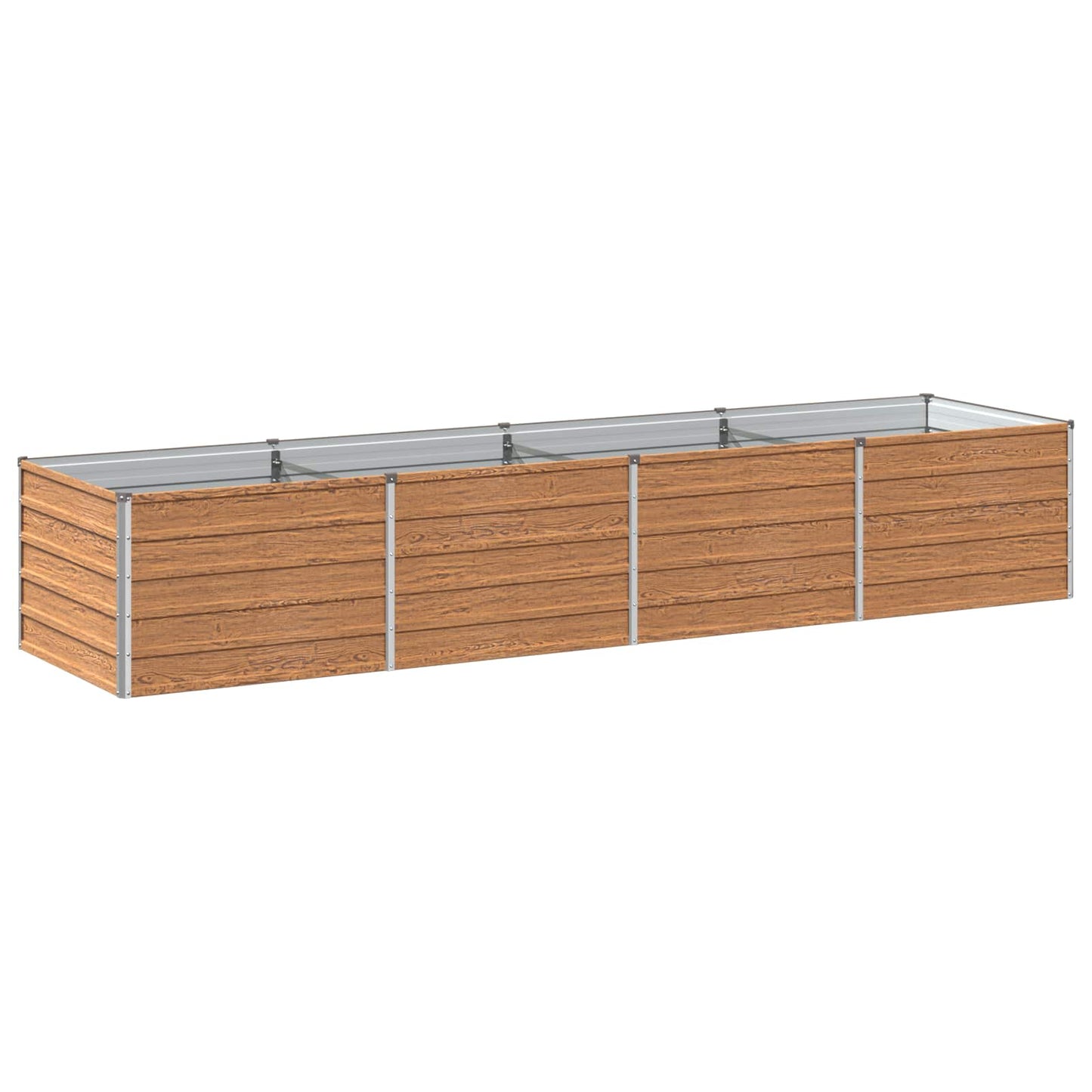 Raised Garden Bed Wood Brown 320 x 80 x 55 cm cold-rolled steel