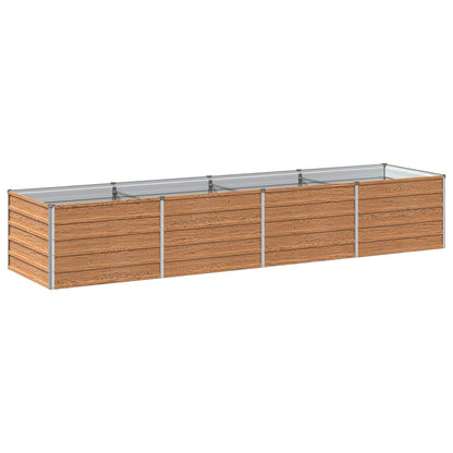 Raised Garden Bed Wood Brown 320 x 80 x 55 cm cold-rolled steel