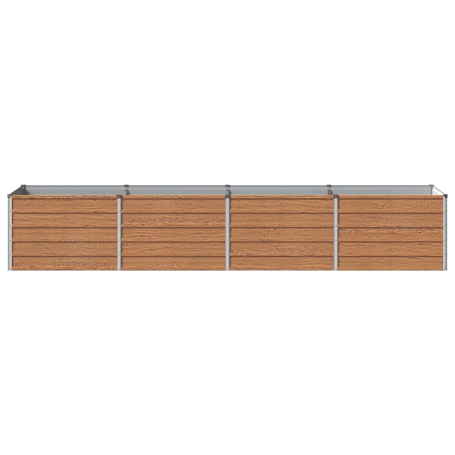 Raised Garden Bed Wood Brown 320 x 80 x 55 cm cold-rolled steel