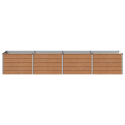 Raised Garden Bed Wood Brown 320 x 80 x 55 cm cold-rolled steel