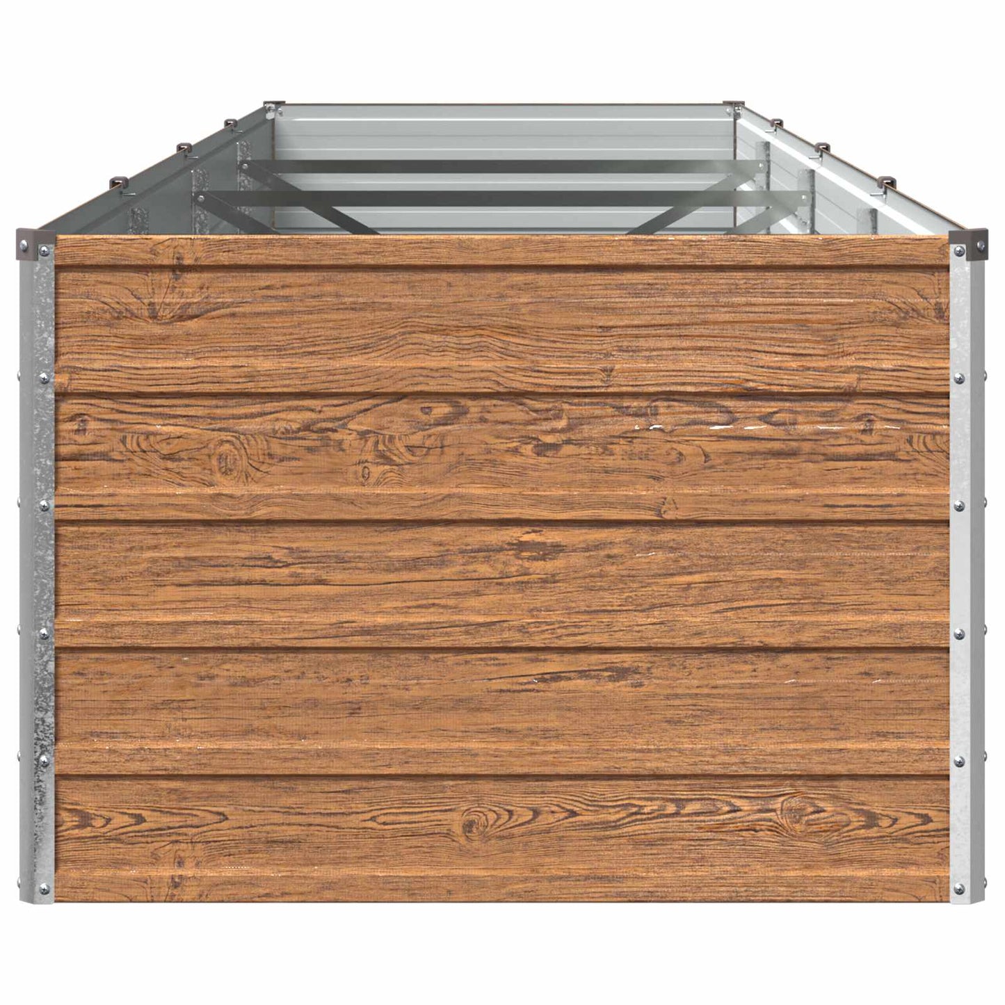 Raised Garden Bed Wood Brown 320 x 80 x 55 cm cold-rolled steel