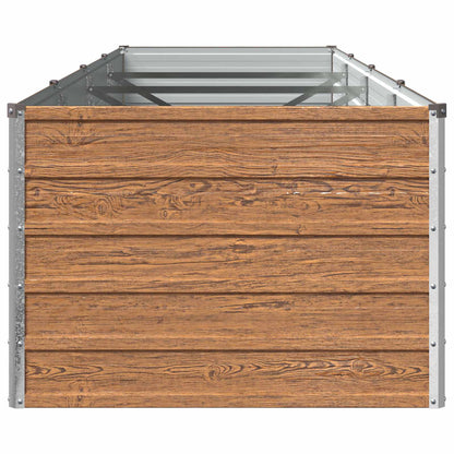 Raised Garden Bed Wood Brown 320 x 80 x 55 cm cold-rolled steel