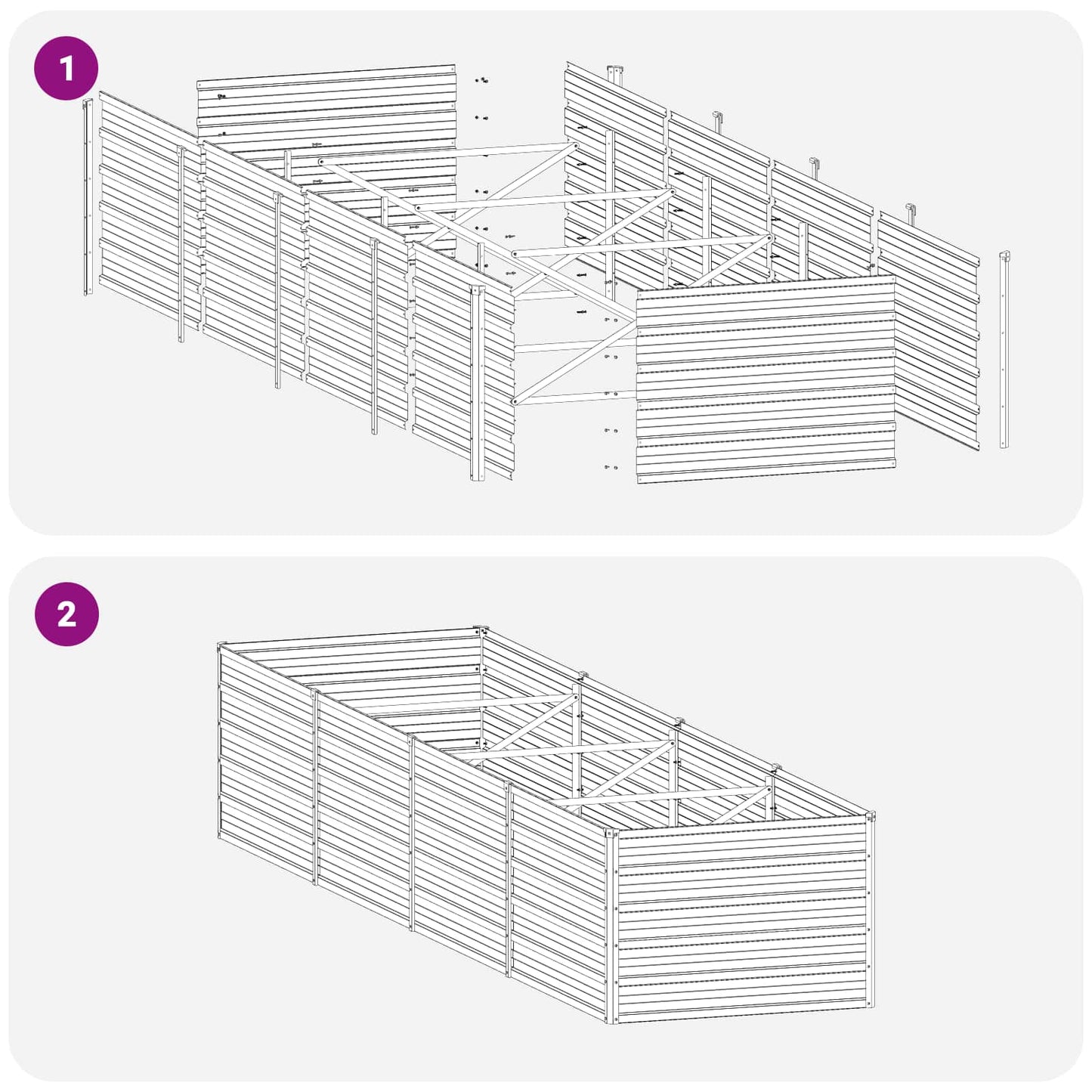 Raised Garden Bed Silver 320 x 80 x 55 cm galvanized