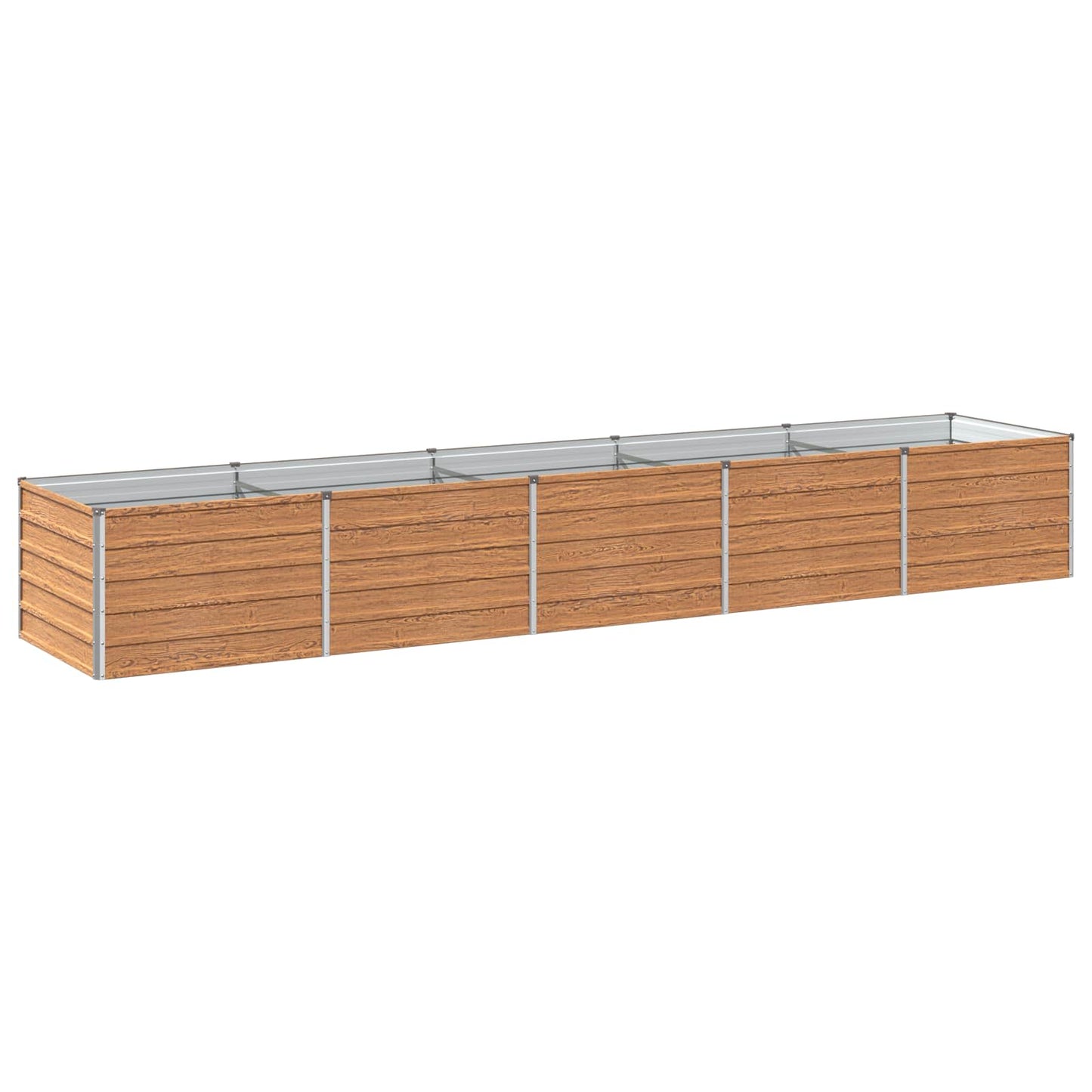 Raised Garden Bed Wood Brown 400 x 80 x 55 cm cold-rolled steel