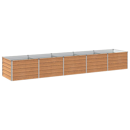 Raised Garden Bed Wood Brown 400 x 80 x 55 cm cold-rolled steel