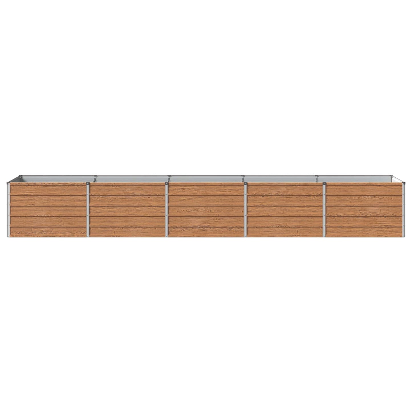Raised Garden Bed Wood Brown 400 x 80 x 55 cm cold-rolled steel