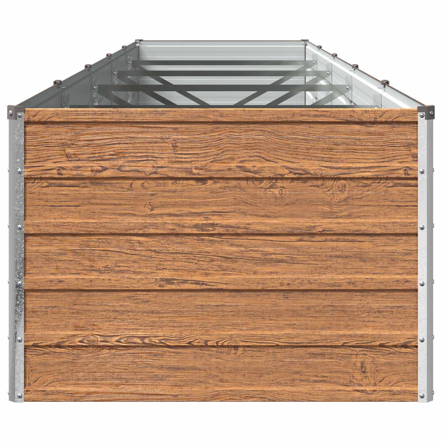Raised Garden Bed Wood Brown 400 x 80 x 55 cm cold-rolled steel