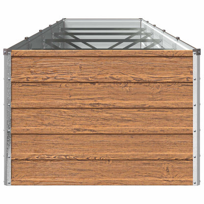 Raised Garden Bed Wood Brown 400 x 80 x 55 cm cold-rolled steel