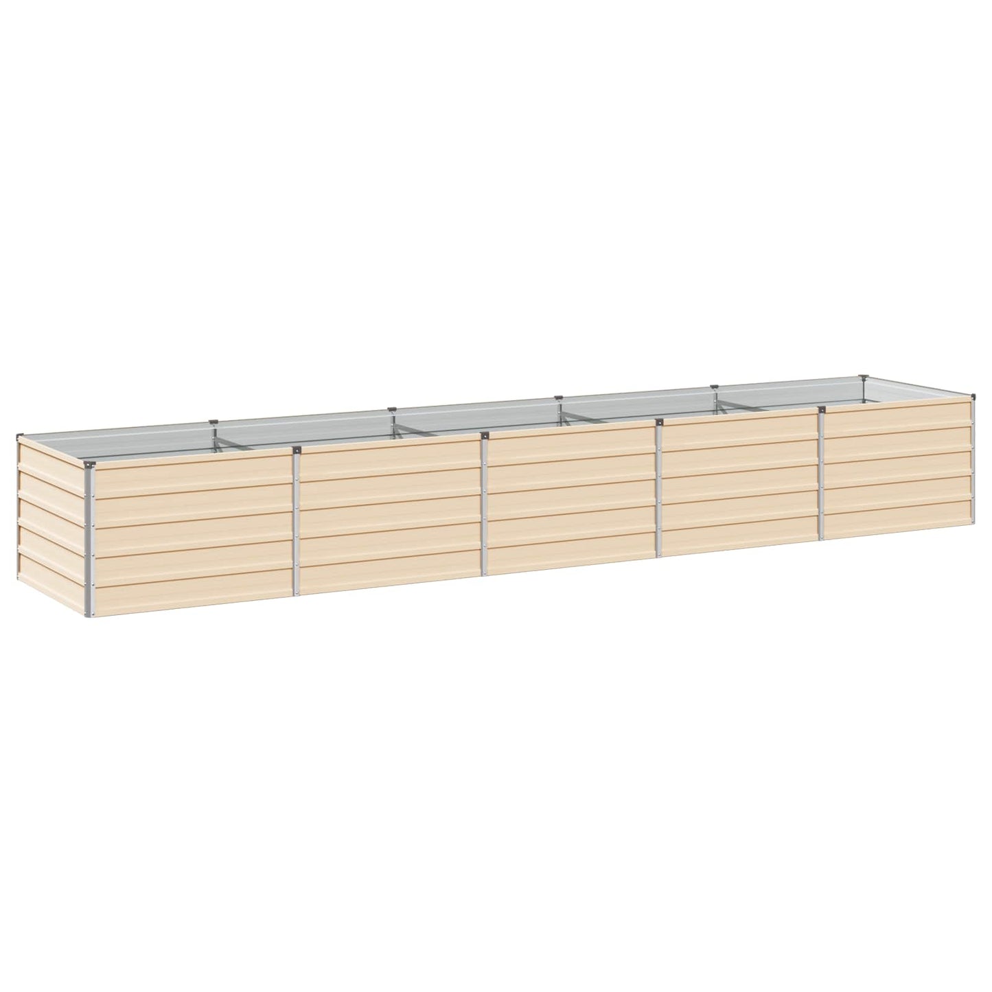 Raised Garden Bed Ivory 400 x 80 x 55 cm cold-rolled steel