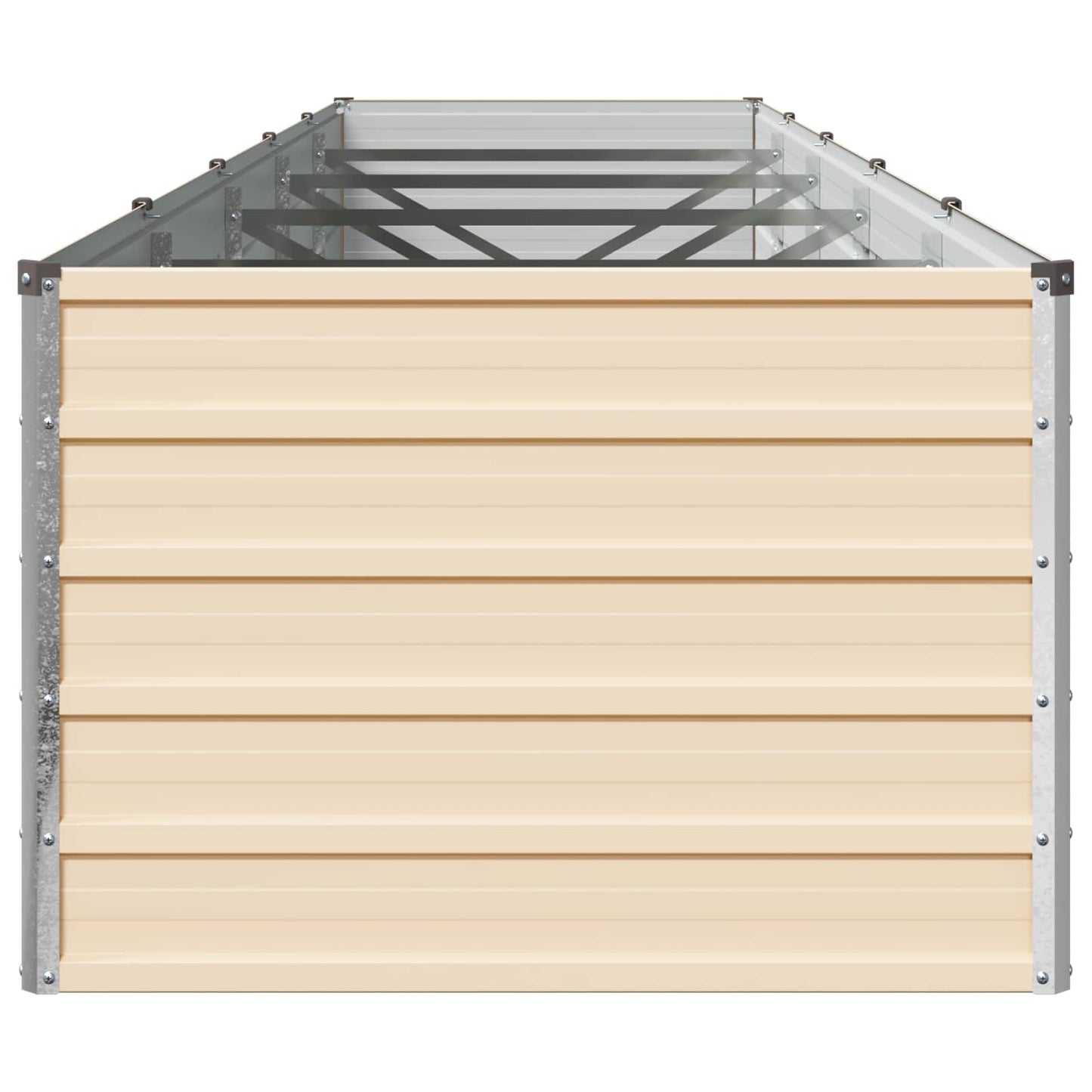 Raised Garden Bed Ivory 400 x 80 x 55 cm cold-rolled steel
