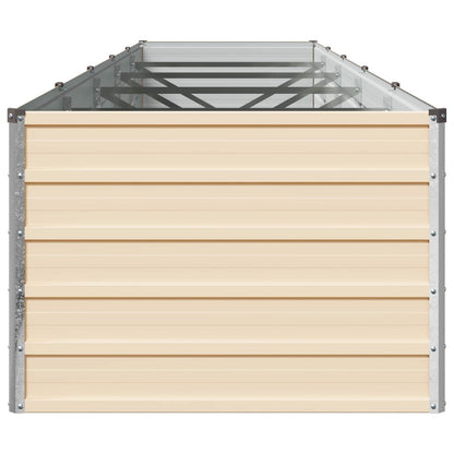 Raised Garden Bed Ivory 400 x 80 x 55 cm cold-rolled steel